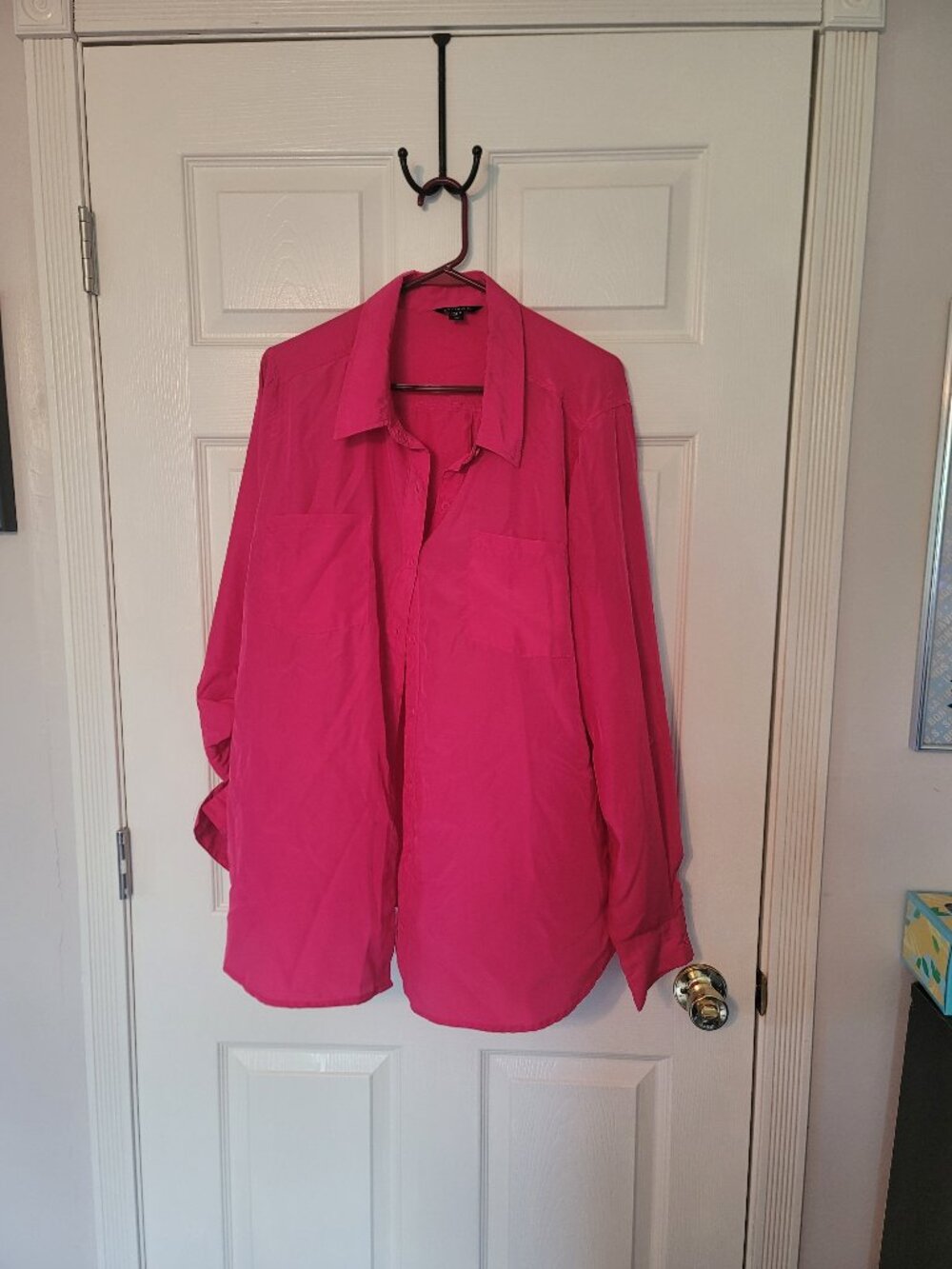 Womens pink thing long sleeve full button up George shirt - size XXL (20)